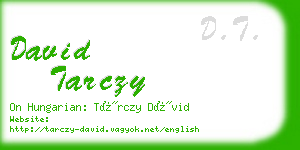 david tarczy business card